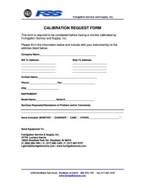 Calibration Request Form - Fill Online, Printable, Fillable, Blank ...