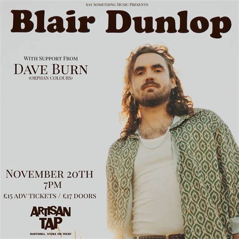 Blair Dunlop + Dave Burn , 552 Hartshill Rd, Stoke-on-Trent, Newcastle ...