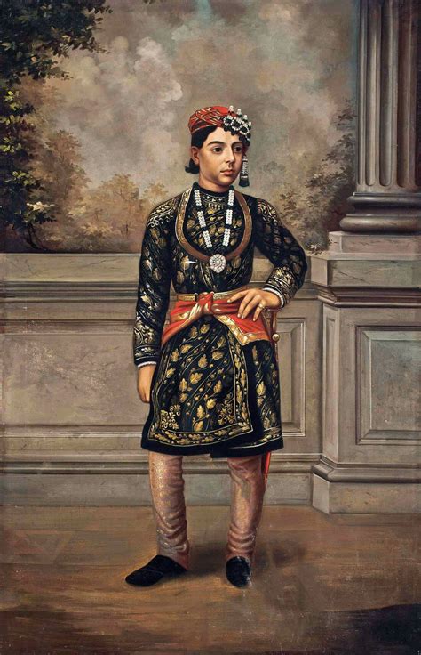 Portrait Of An Indian Prince - Vintage Indian Royalty Painting ...
