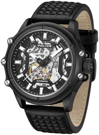 Police Mens 48 mm Extreme Rebel Grey Dial Leather Analog Watch ...