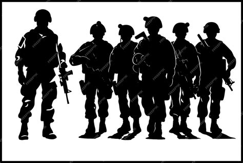 Premium Vector | Veterans Army Soldier Silhouette Clip art Vector ...