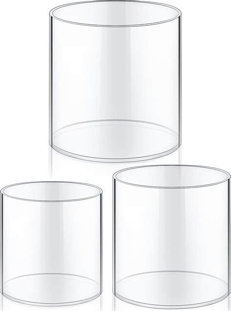 Amazon.com: Jacobson PS Clear Plastic Cylinder Flower Vases - Decorative Centerpiece for Home or ...