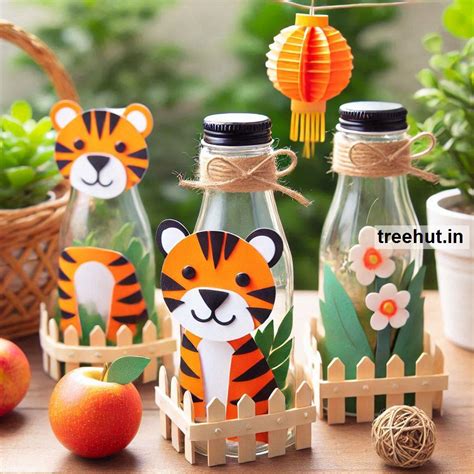 Tiger Bottle Decoration Ideas, Bottle Craft Ideas