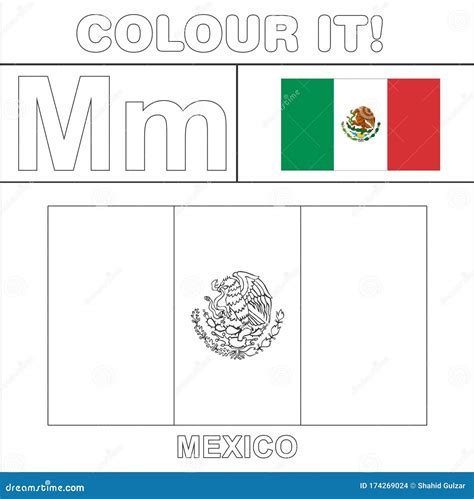 Mexico Flag Coloring Page Fridge Magnets Mexican Flag