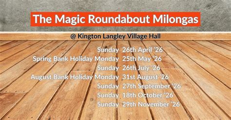 The Magic Roundabout Milonga 18 October 2026, Kington Langley Village ...
