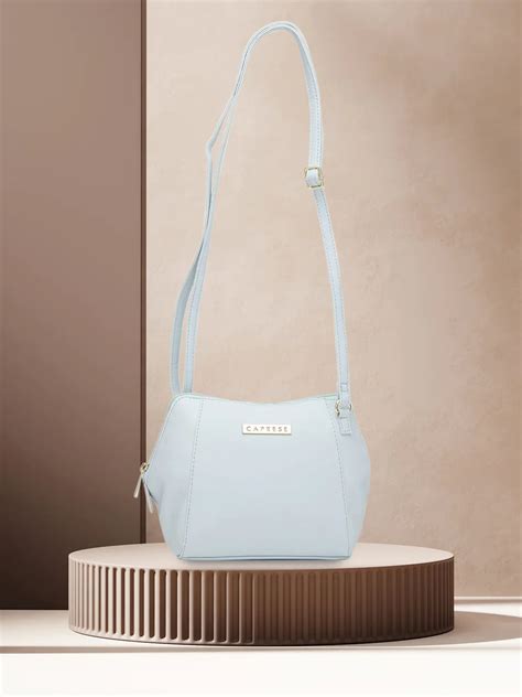 Buy Caprese Holden Small Sling Solid Faux Leather For Women Powder Blue ...