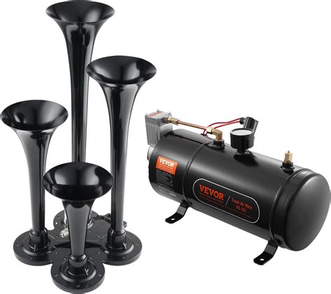 VEVOR Set of 4 Trumpets Horns 150 dB for Pickup Truck, Air Compressor ...