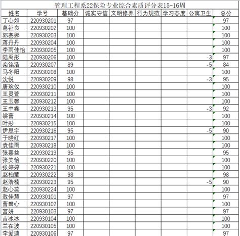 中学生综合素质测评表excel模板下载-包图网