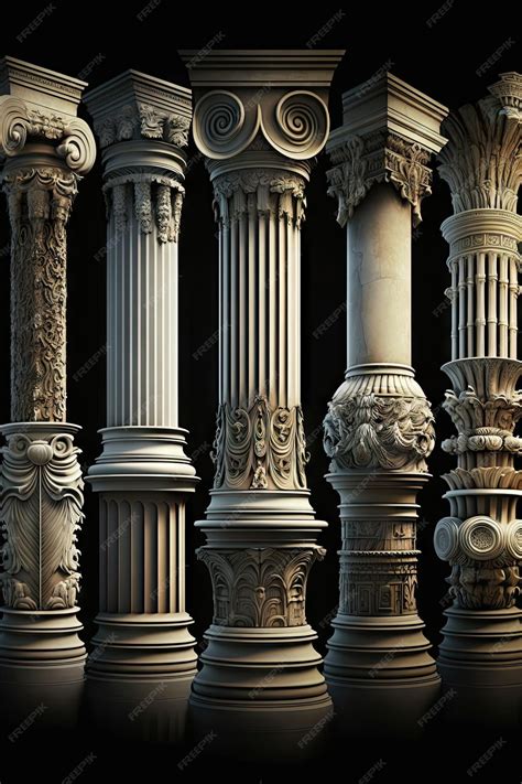 Premium Photo | Stone Pillars Set Old Roman Columns Marble Greek Pillar ...
