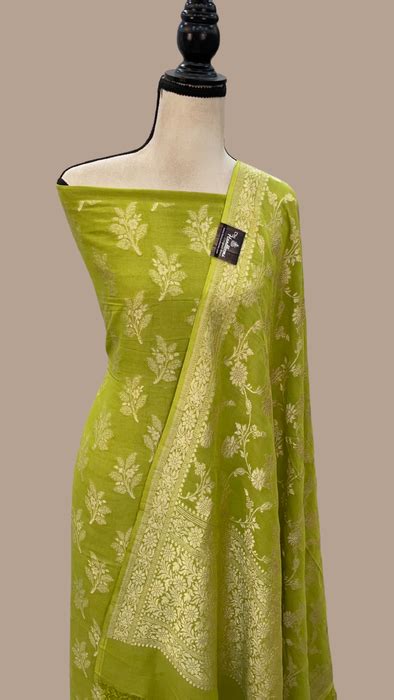 Pure Moonga Georgette Banarasi Dress material — The Handlooms