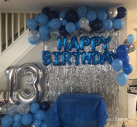 Happy Birthday Decor, Birthday Party Decorations For Adults, Blue Party ...