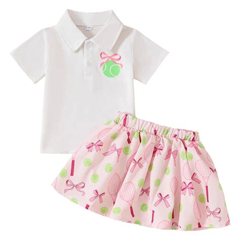 Toddler Baby Girl Golf Outfit Golf Print Polo Shirt Sleeveless Tank Top ...