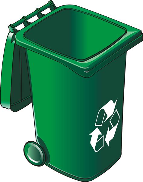 A clipart image of a green recycling bin with a white recycling symbol ...