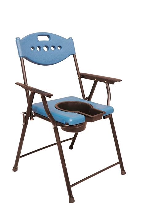 Commode chair Toilet Seat Foldable Commode Chair with Fibre Hand and ...