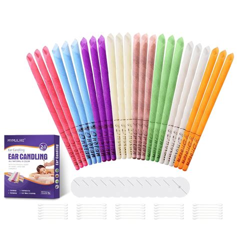 24 Piece Beeswax Ear Candles for Natural Ear Wax Removal - Ear Candling ...