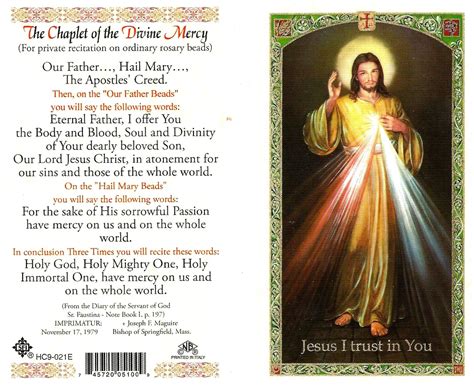 Divine Mercy Chaplet Printable