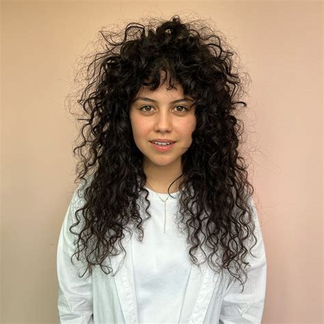 Curly Hair With Bangs Or A Fringe Cuts Colouring Products