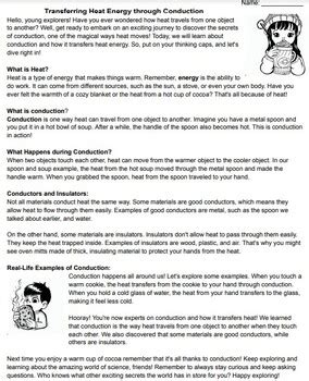 Image result for Conduction Worksheet