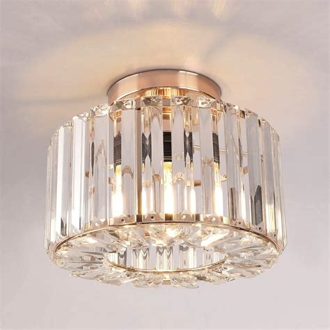 Semi Flush Mount Ceiling Light - Crystal Chandelier Hallway Light ...
