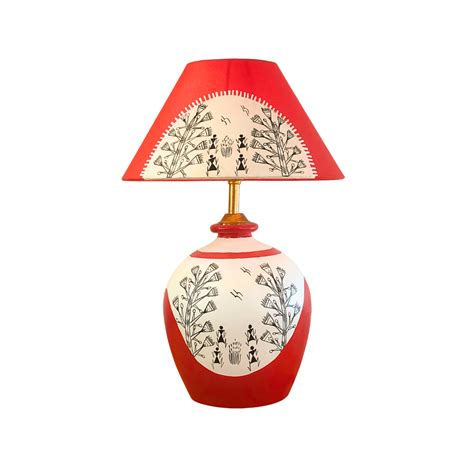 Red Aura Table Lamp – Artistic Hand painted Decor Light – Memories Insite