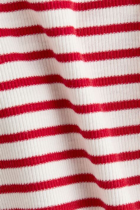 MAMA Ribbed top - White/Red striped - Ladies | H&M IN
