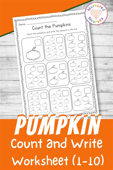 Pumpkin Counting Worksheet 1-10 (Printable PDF For Kindergarten ...