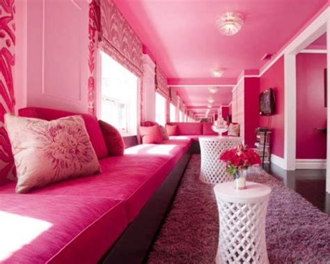 hot pink living room