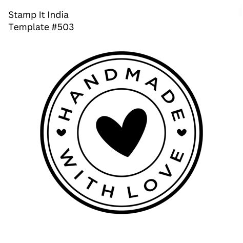 Pre-Designed Rubber Stamp #503 (Handmade with Love) (Paper | Fabric ...