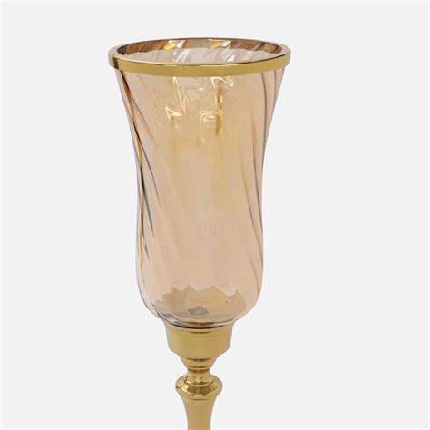 Shop Gold Swirl Textured Tall Hurricane with Stand - Large - at Best ...