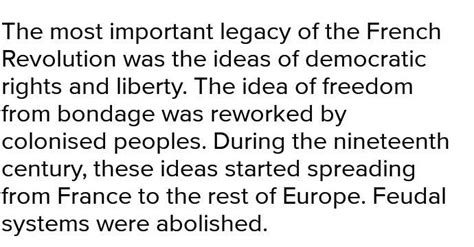 Describe the legacy of the French Revolution for the peoples of the ...