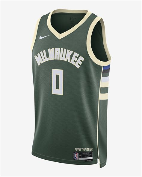 Damian Lillard Milwaukee Bucks Icon Edition 2022/23 Men's Nike Dri-FIT ...