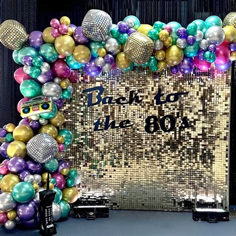80s 90s Party Decorations 141PCS Disco Ball Balloon Garland Arch Kit ...