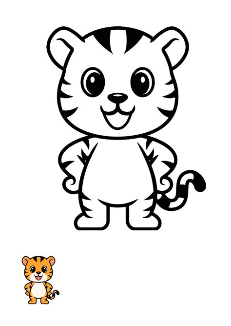 Free Tiger Coloring Page Templates, Editable and Printable