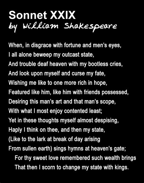 Sonnet XXIX by William Shakespeare