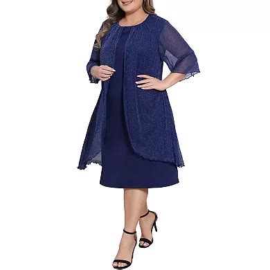 Women's Plus Size Cocktail Dress Sequin Mesh Cape Overlay Bodycon Knee ...