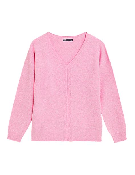 Buy Recycled Blend Textured V-Neck Jumper at Marks & Spencer