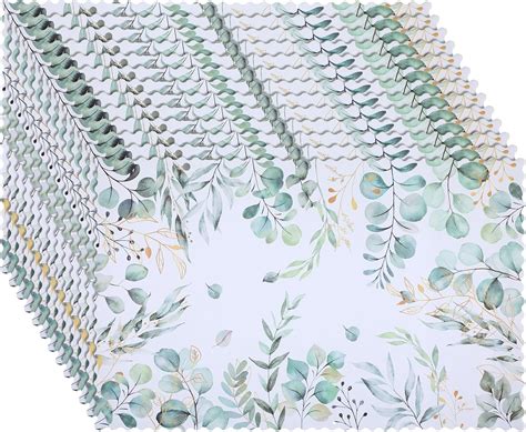 Amazon.com: Seajan 50 Pcs Eucalyptus Paper Placemats Disposable ...