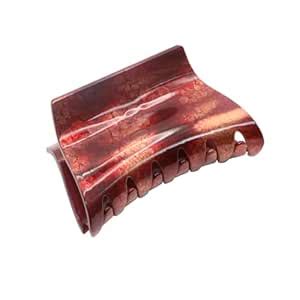 Parcelona French Clasp Metallic Maroon Red Medium Celluloid 3 Inch Jaw ...