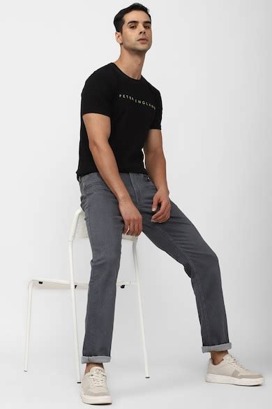 Buy Men Grey Mid Wash Jeans Online - 900553 | Peter England
