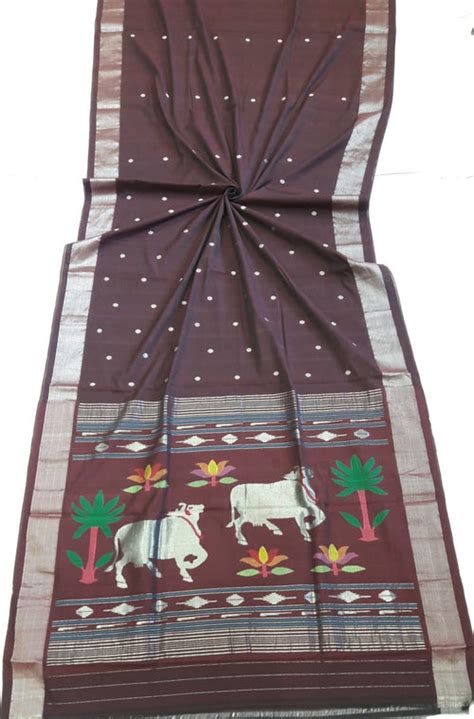 Mercerised Pure Cotton Paithani Saree – Essence of India