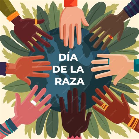 Ilustración plana para la celebración española del dia de la raza ...