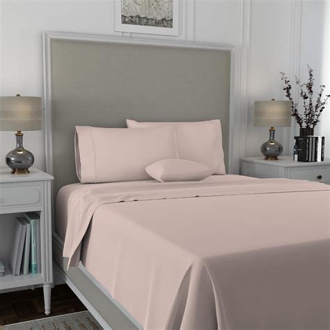 Amazon.com: 100% Cotton Full Light Pink Sheets, 600-Thread-Count 4 ...
