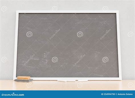 Blank Chalkboard in Light Classroom Stock Illustration - Illustration ...