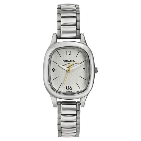 Buy Online Sonata White White Dial Women Watch With Stainless Steel ...