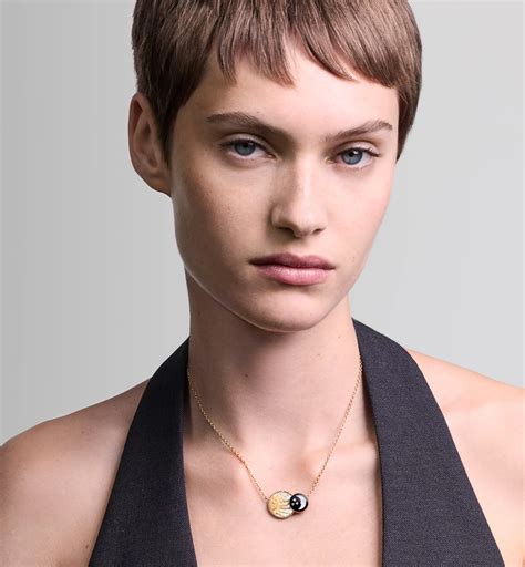 Rose Céleste Necklace Yellow Gold, Platinum, Diamonds, Mother-of-Pearl and Onyx | DIOR