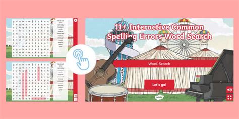 11+ Interactive Common Spelling Errors Word Search