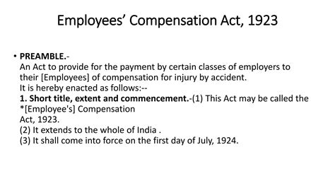 Employees Compensation Act, 1923.pptx - distribution of compensation in employees compensation act