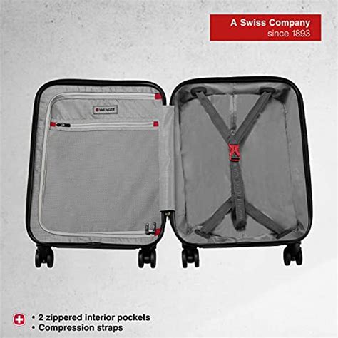 WENGER Lumen 20 Inch Carry-On Suitcase, Hard Shell Cabin, 4 Spinner ...
