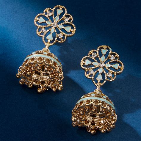 Buy Filigree Blue Short Drop Earrings Online - Accessorize India