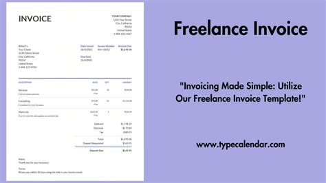 Basic Freelance Invoice Example 的图像结果